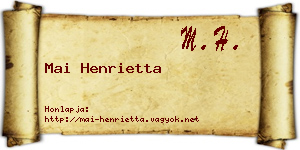 Mai Henrietta névjegykártya